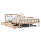 Bed frame without mattress 160x200 cm solid pine wood