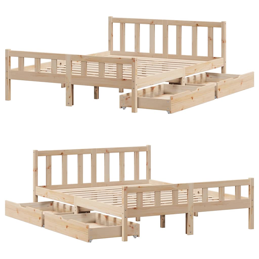 Bed frame without mattress 160x200 cm solid pine wood