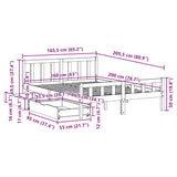 Bed frame without mattress 160x200 cm solid pine wood