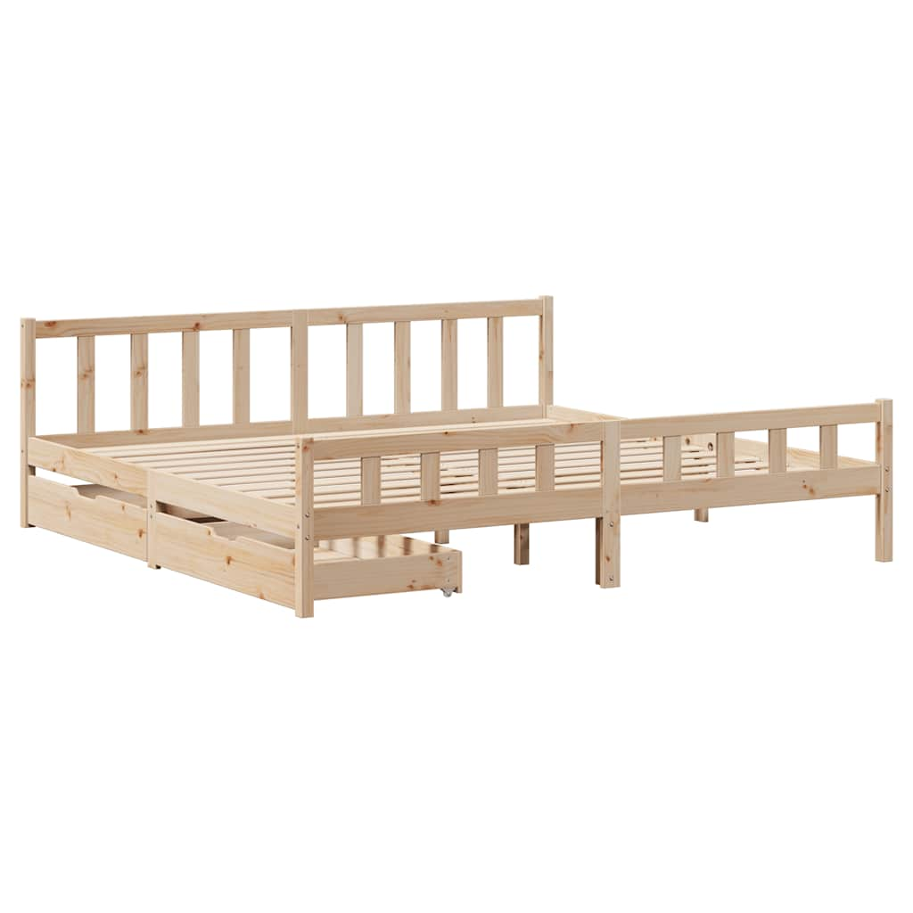 Bed frame without mattress 180x200 cm solid pine wood