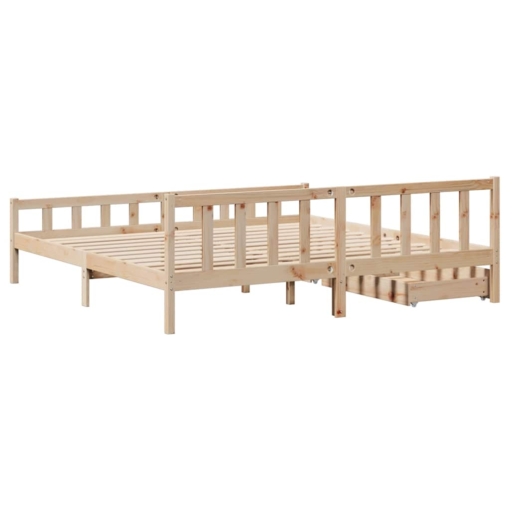 Bed frame without mattress 180x200 cm solid pine wood