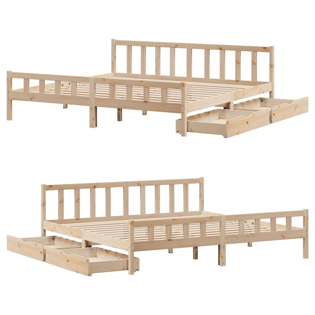 Bed frame without mattress 180x200 cm solid pine wood