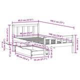 Cadre de lit sans matelas cire marron 90x190 cm bois pin massif