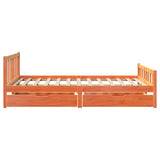 Cadre de lit sans matelas cire marron 150x200cm bois pin massif