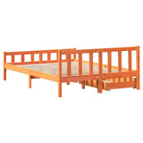 Cadre de lit sans matelas cire marron 150x200cm bois pin massif