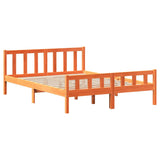 Cadre de lit sans matelas cire marron 160x200cm bois pin massif