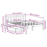 Cadre de lit sans matelas cire marron 160x200cm bois pin massif