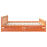 Cadre de lit sans matelas cire marron 180x200cm bois pin massif