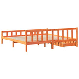 Cadre de lit sans matelas cire marron 180x200cm bois pin massif