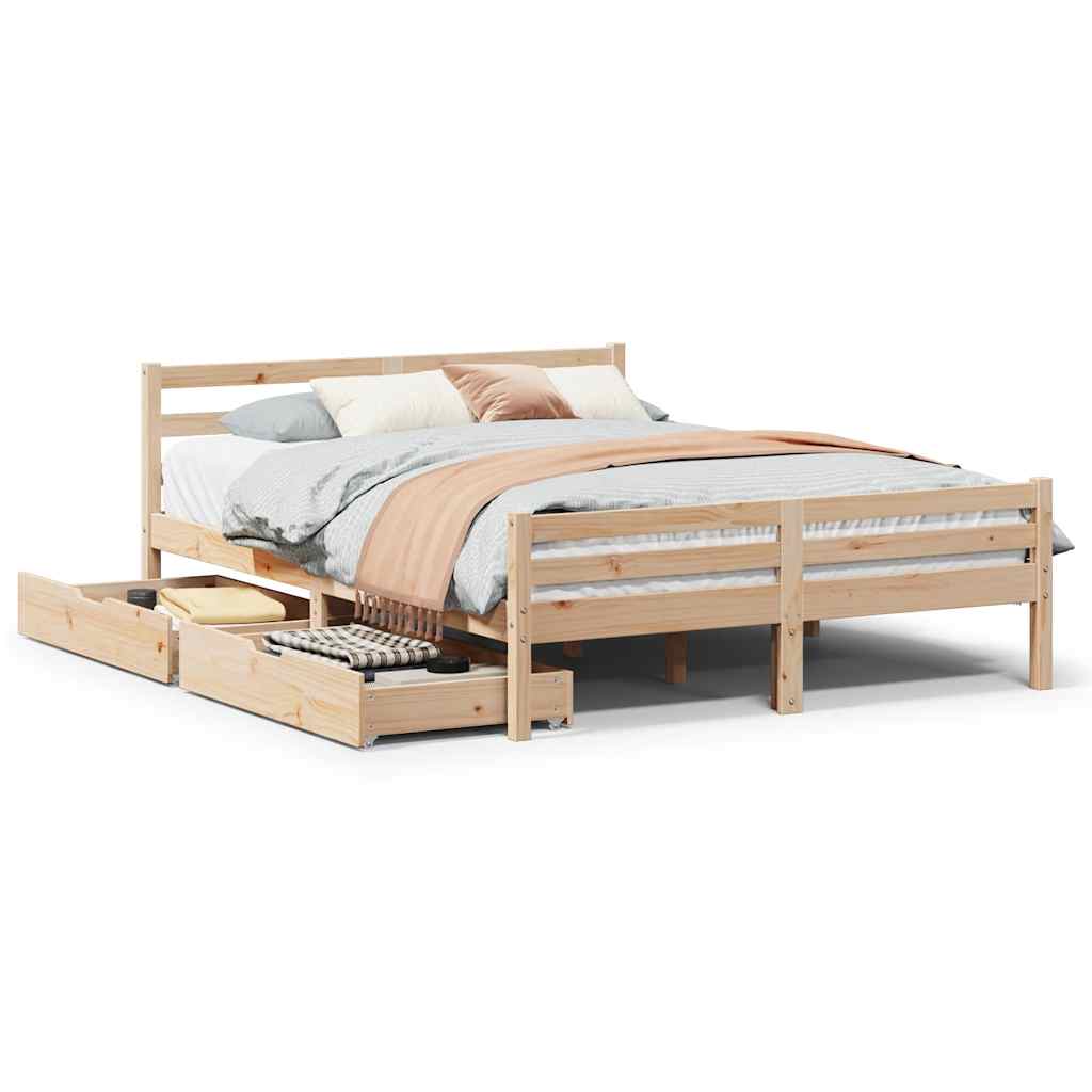 Cadre de lit sans matelas 120x190 cm bois de pin massif