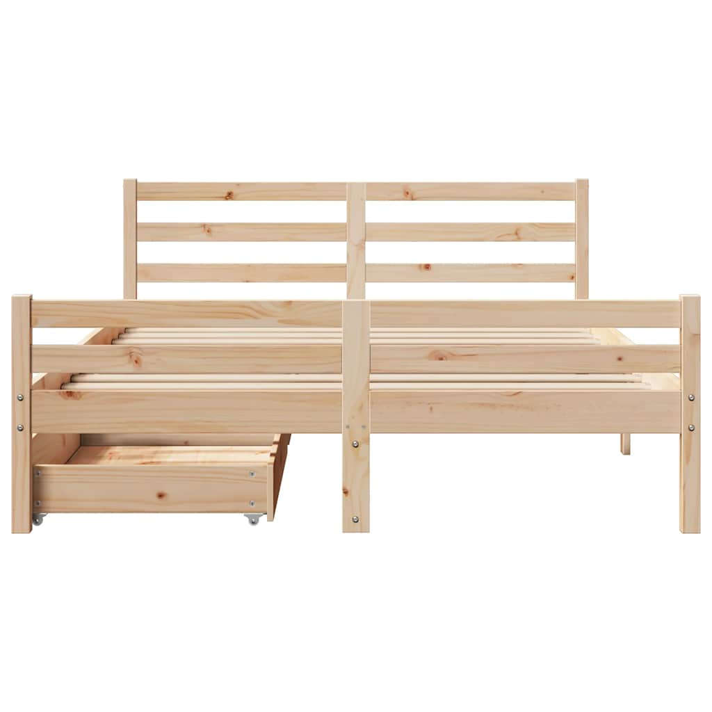 Cadre de lit sans matelas 120x190 cm bois de pin massif