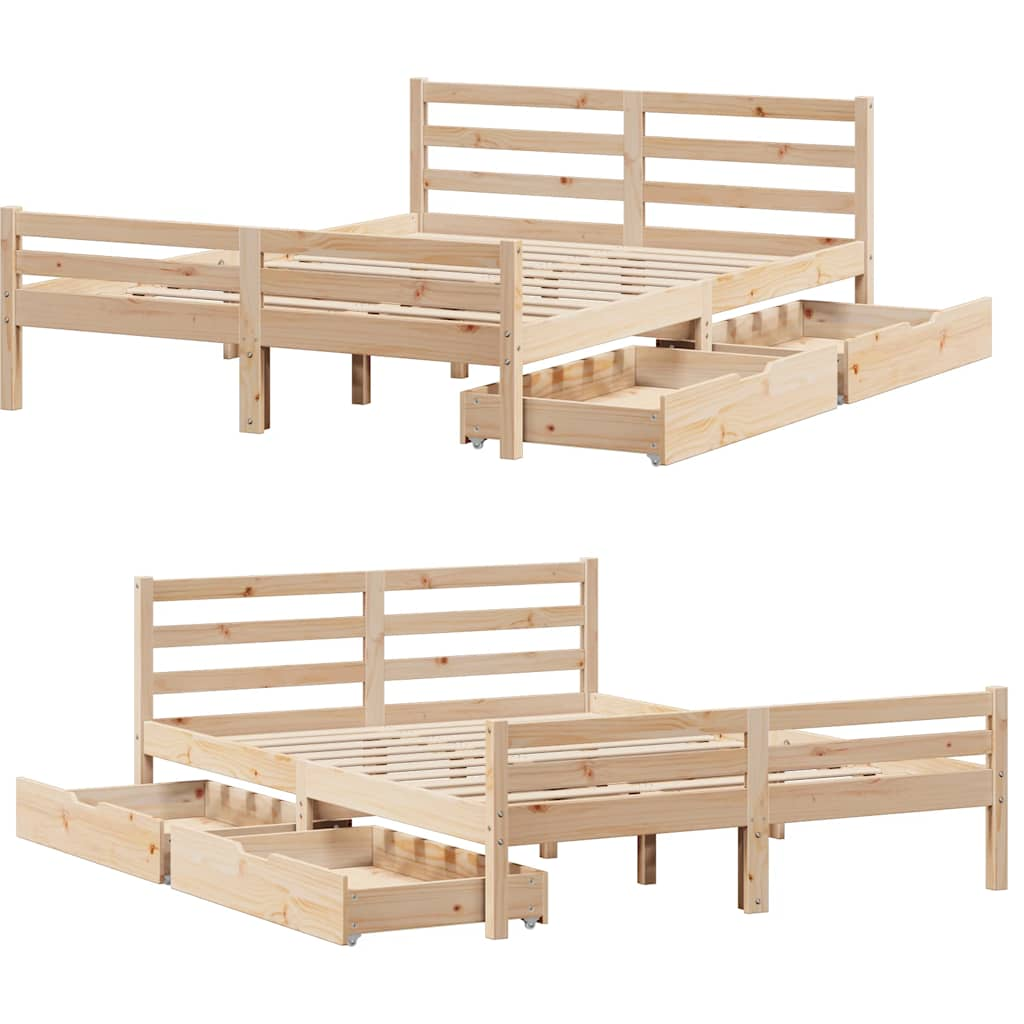 Cadre de lit sans matelas 120x190 cm bois de pin massif