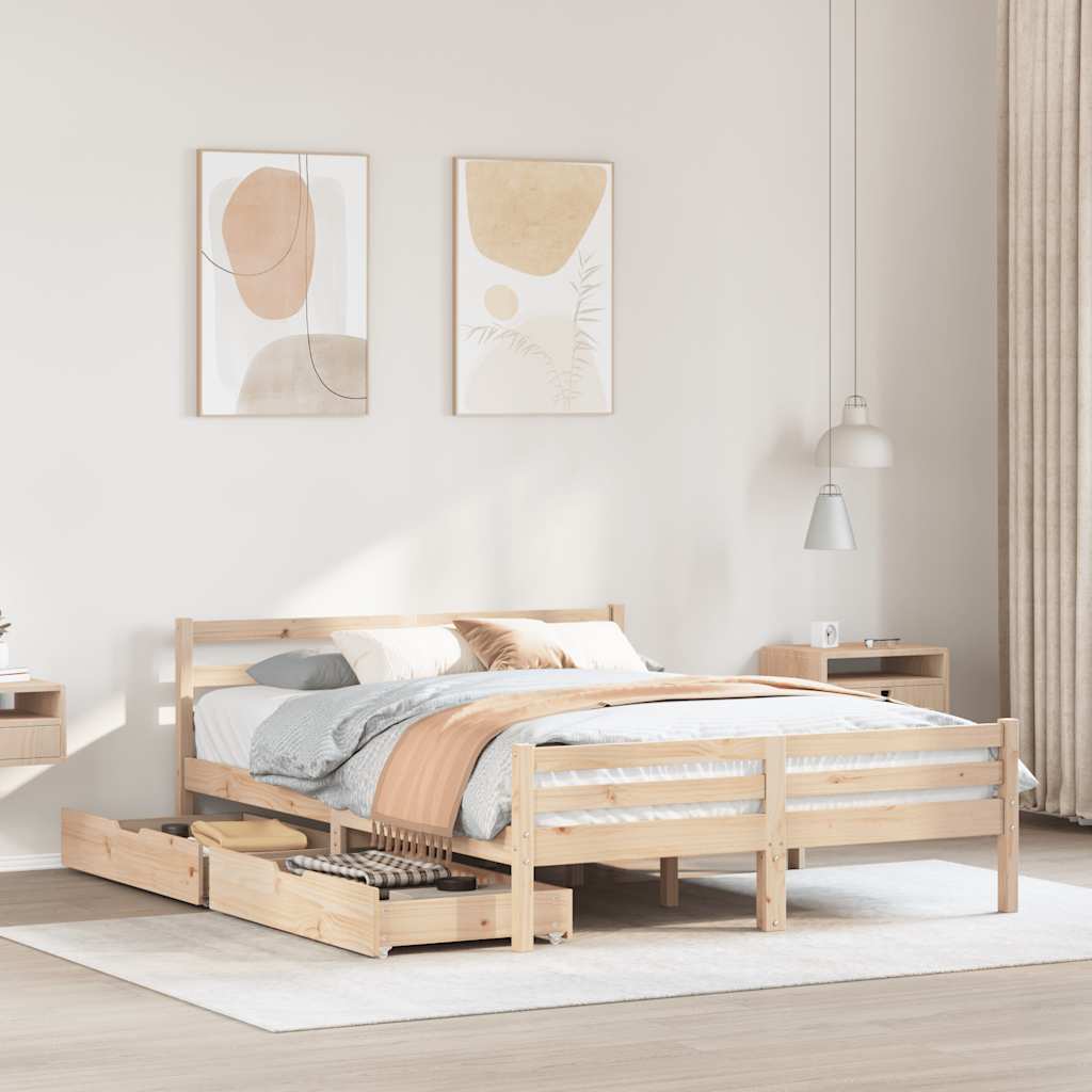 Cadre de lit sans matelas 120x190 cm bois de pin massif