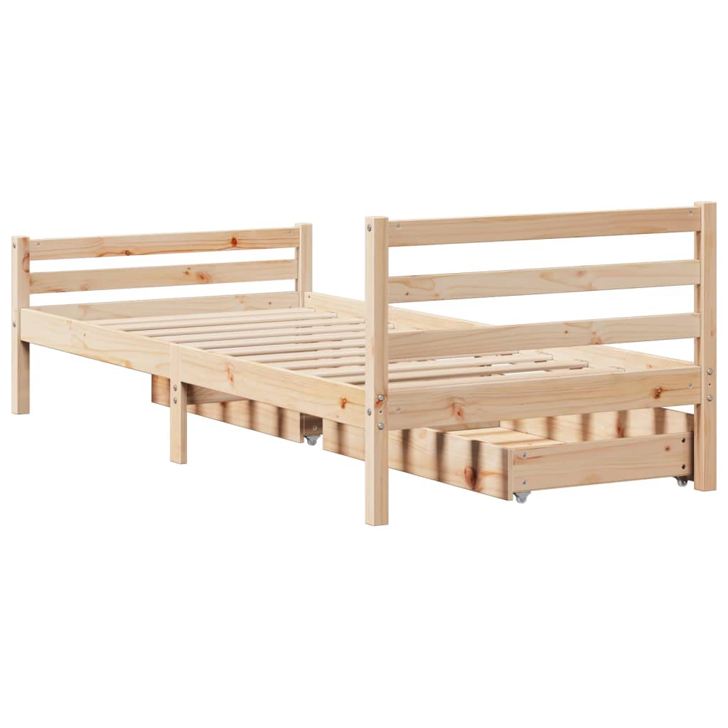 Cadre de lit sans matelas 100x200 cm bois massif de pin