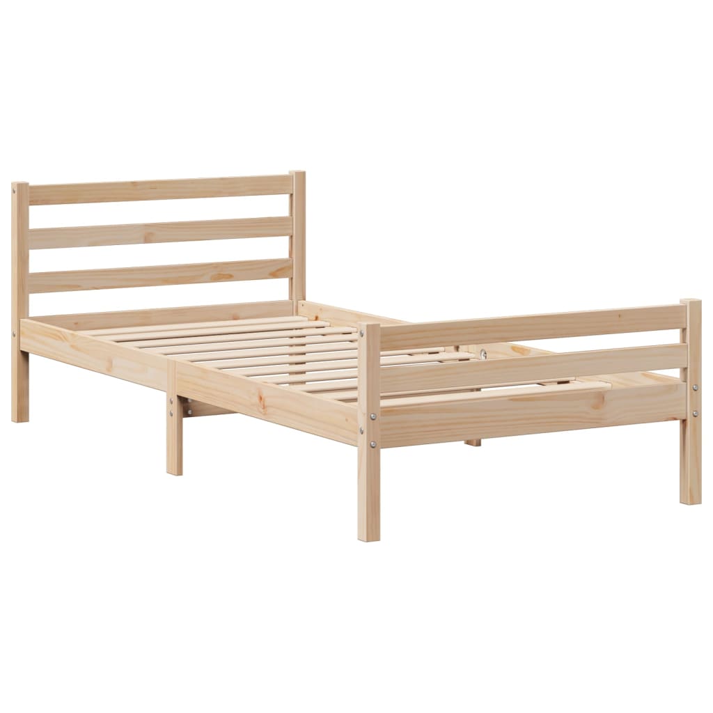 Cadre de lit sans matelas 100x200 cm bois massif de pin