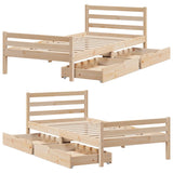 Cadre de lit sans matelas 100x200 cm bois massif de pin