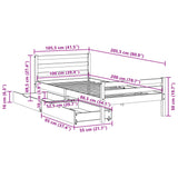 Cadre de lit sans matelas 100x200 cm bois massif de pin