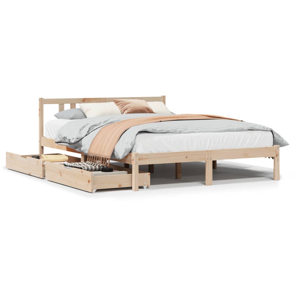 Cadre de lit sans matelas 140x190 cm bois de pin massif