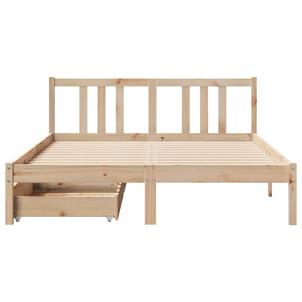 Cadre de lit sans matelas 140x190 cm bois de pin massif