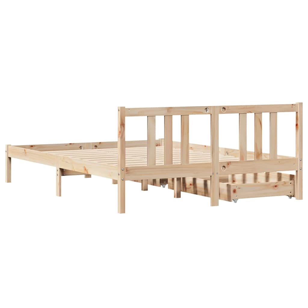 Cadre de lit sans matelas 140x190 cm bois de pin massif