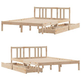 Cadre de lit sans matelas 140x190 cm bois de pin massif