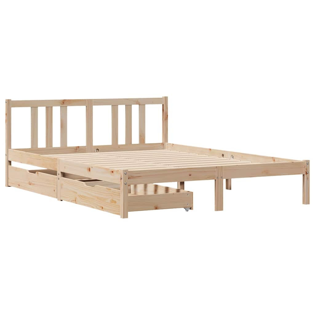 Cadre de lit sans matelas 140x200 cm bois massif de pin