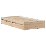 Cadre de lit sans matelas 75x190 cm bois de pin massif