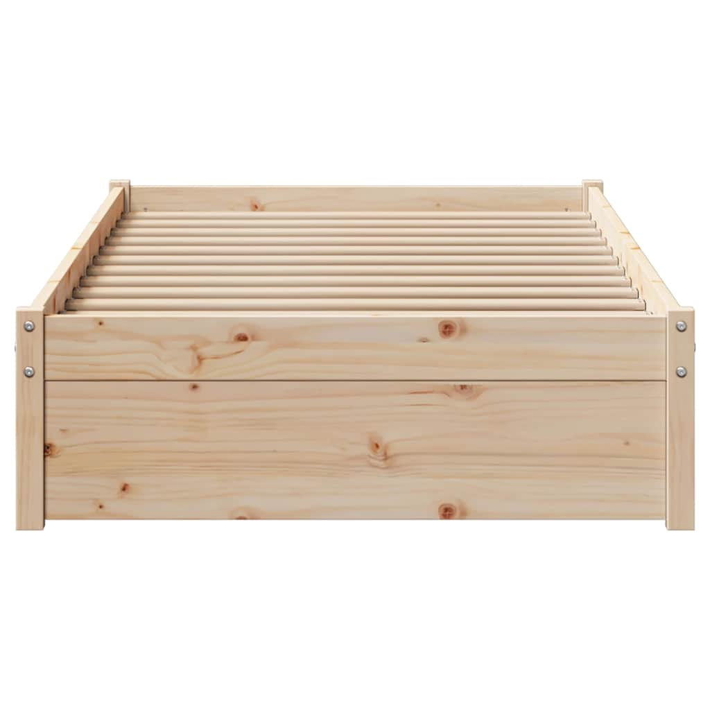 Cadre de lit sans matelas 75x190 cm bois de pin massif