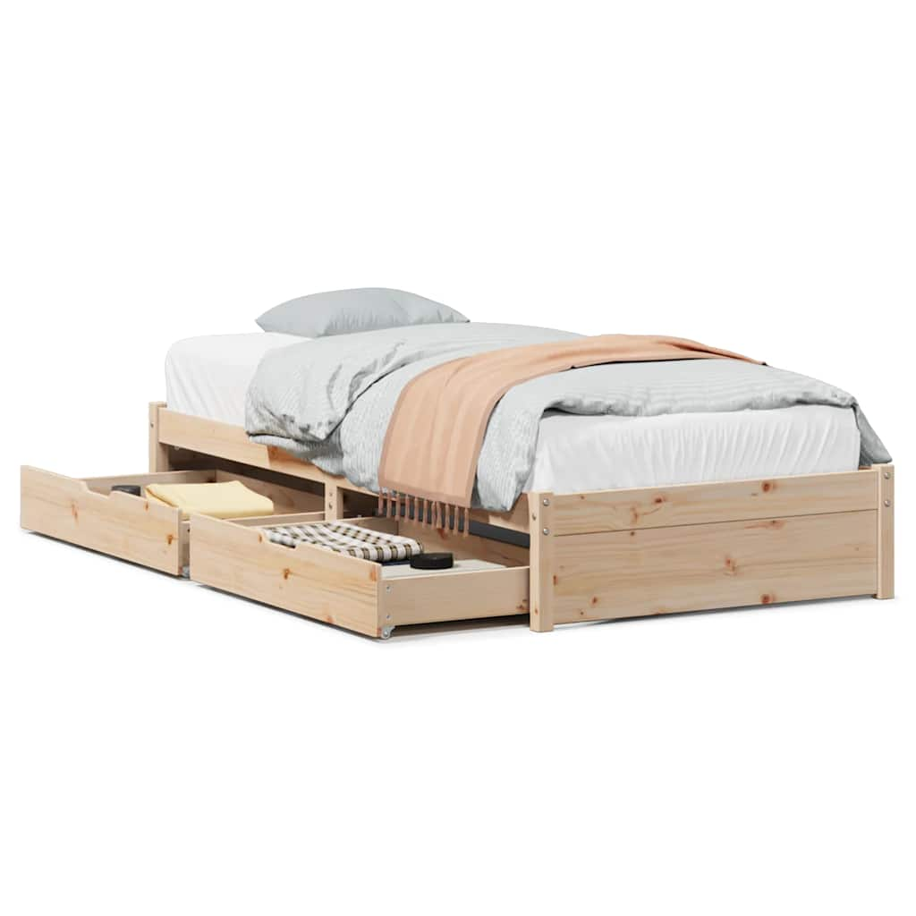 Cadre de lit sans matelas 90x190 cm bois de pin massif