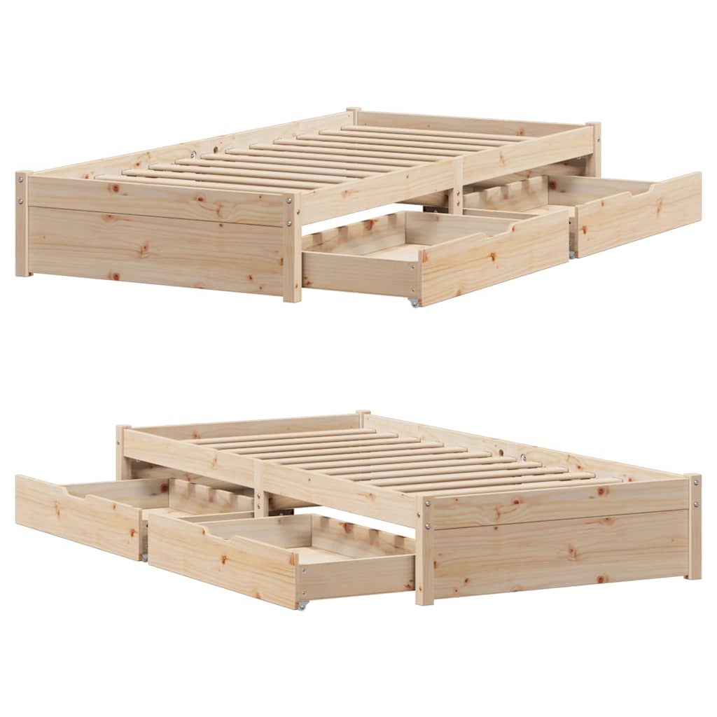 Cadre de lit sans matelas 90x190 cm bois de pin massif