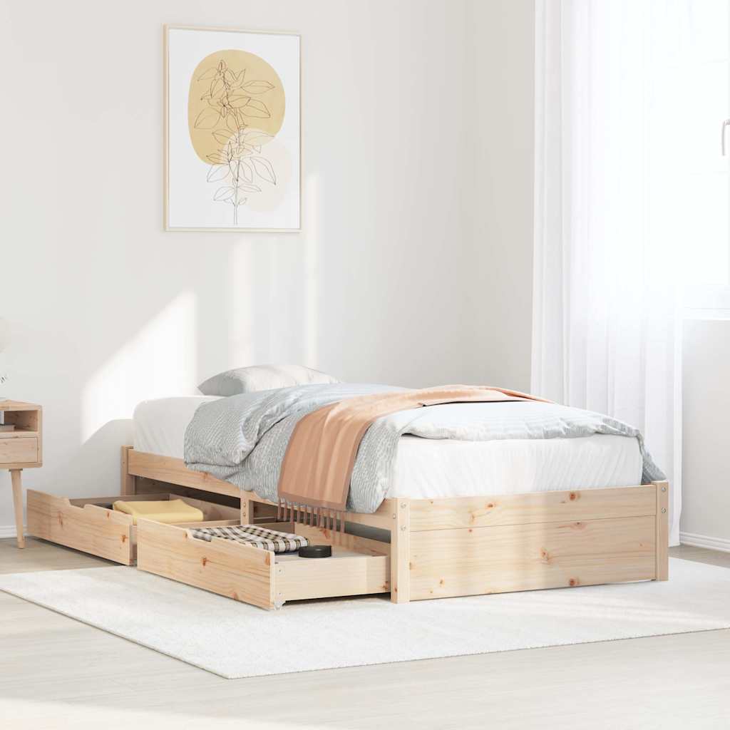 Cadre de lit sans matelas 90x190 cm bois de pin massif