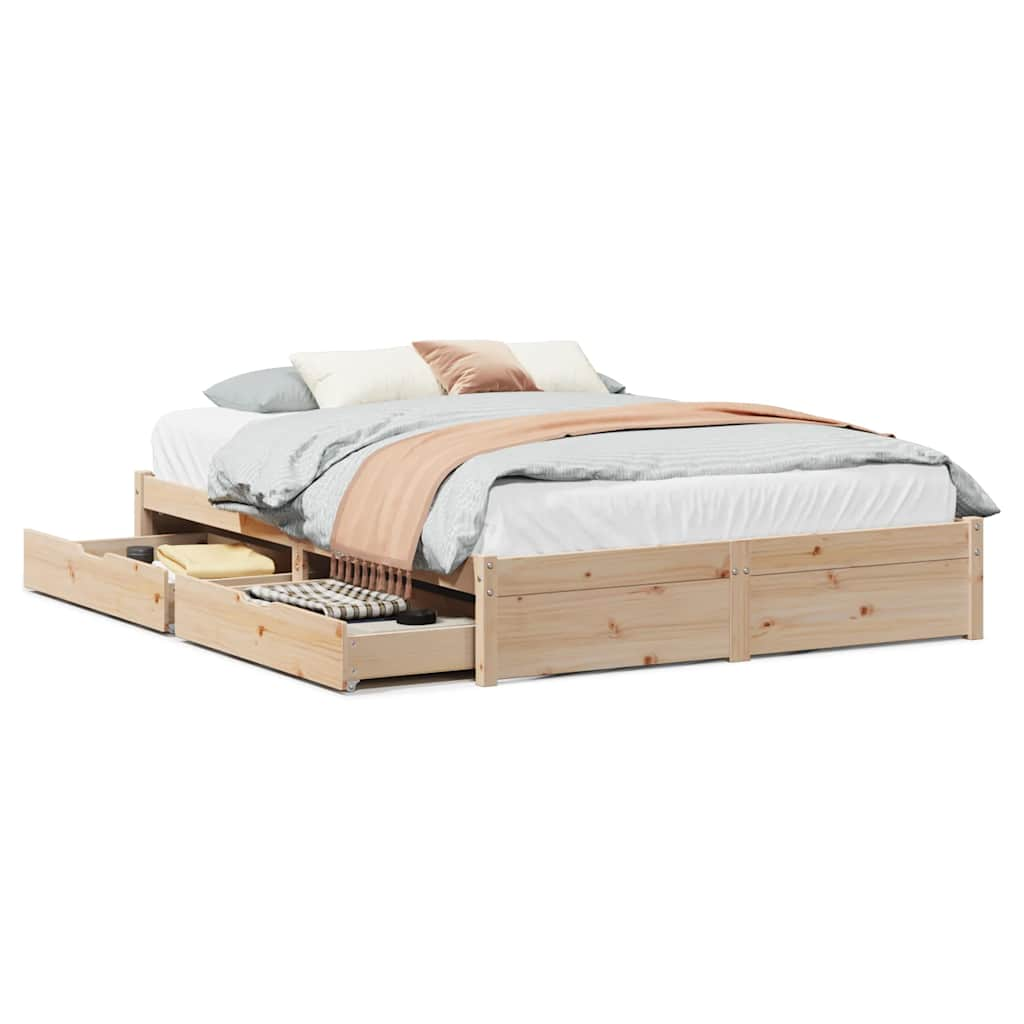 Cadre de lit sans matelas 120x190 cm bois de pin massif