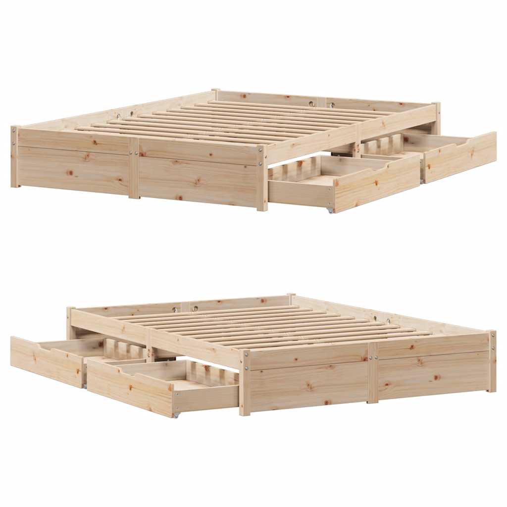 Cadre de lit sans matelas 120x190 cm bois de pin massif