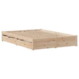 Bed frame without mattress 140x190 cm solid pine wood