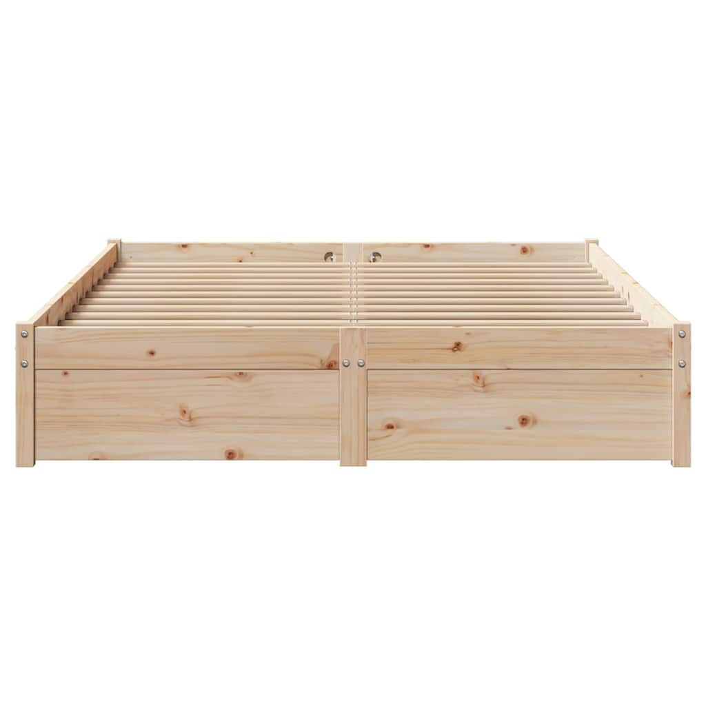 Bed frame without mattress 140x190 cm solid pine wood