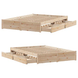 Bed frame without mattress 140x190 cm solid pine wood