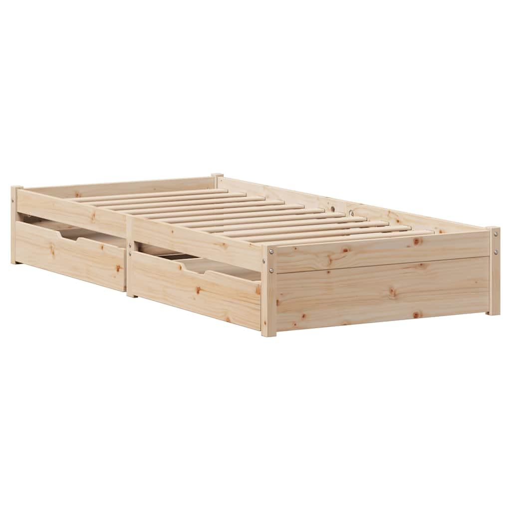 Cadre de lit sans matelas 100x200 cm bois massif de pin