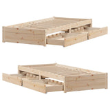 Cadre de lit sans matelas 100x200 cm bois massif de pin