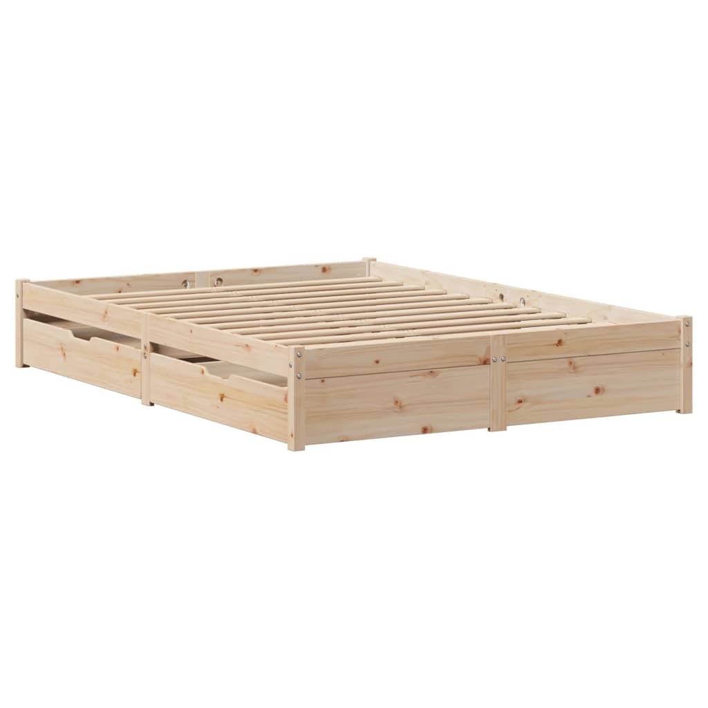 Cadre de lit sans matelas 140x200 cm bois massif de pin