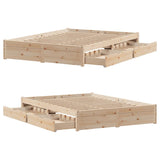 Cadre de lit sans matelas 140x200 cm bois massif de pin