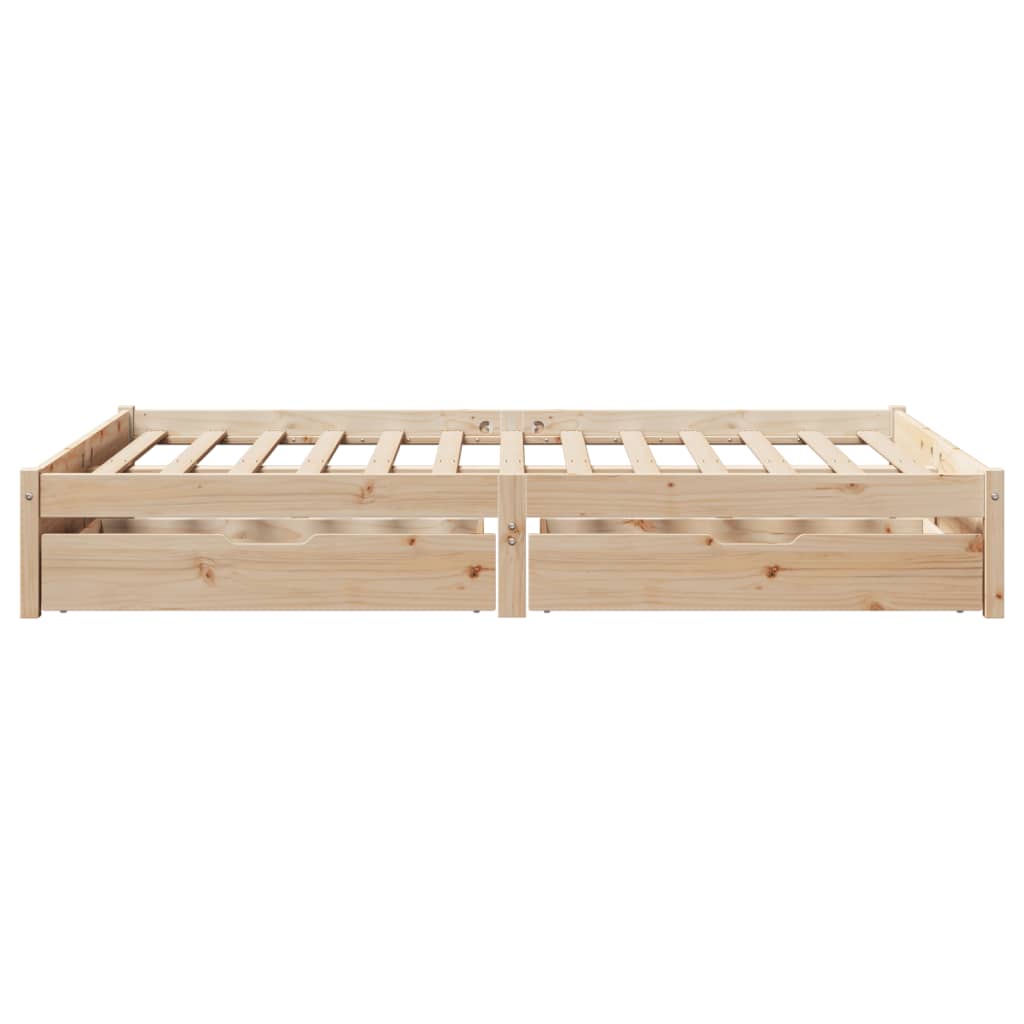 Bed frame without mattress 150x200 cm solid pine wood