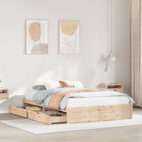 Bed frame without mattress 160x200 cm solid pine wood