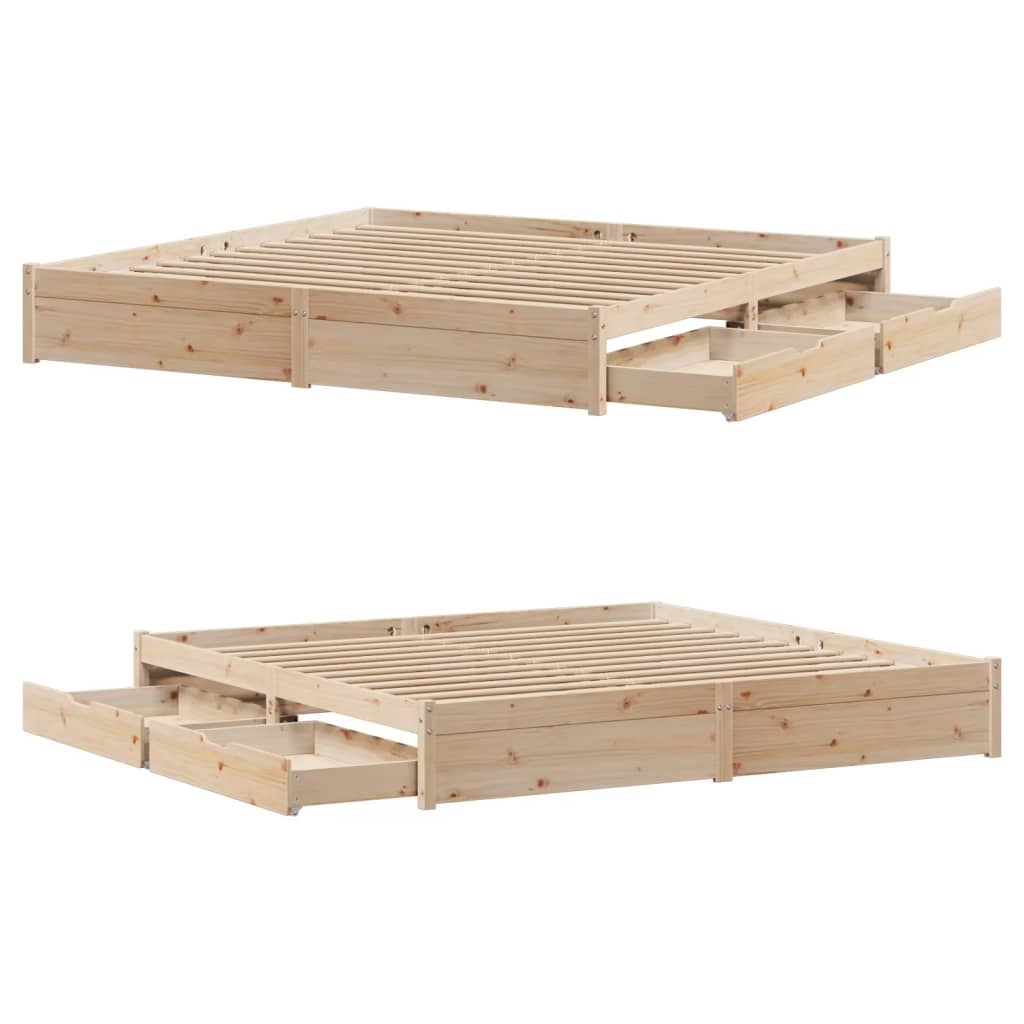 Bed frame without mattress 180x200 cm solid pine wood