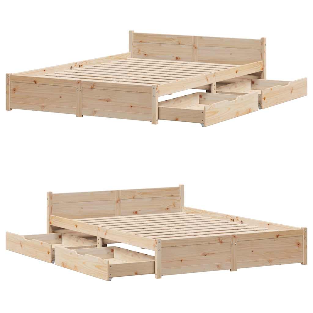 Cadre de lit sans matelas 120x200 cm bois de pin massif