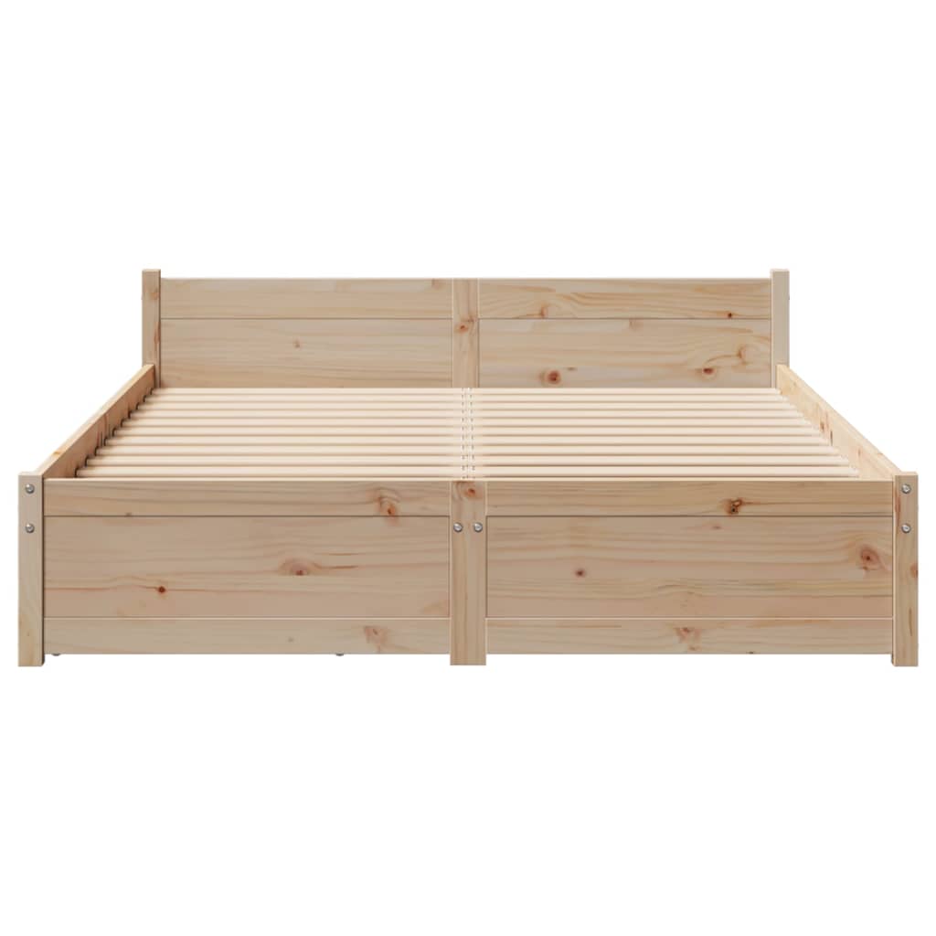 Cadre de lit sans matelas 140x200 cm bois massif de pin