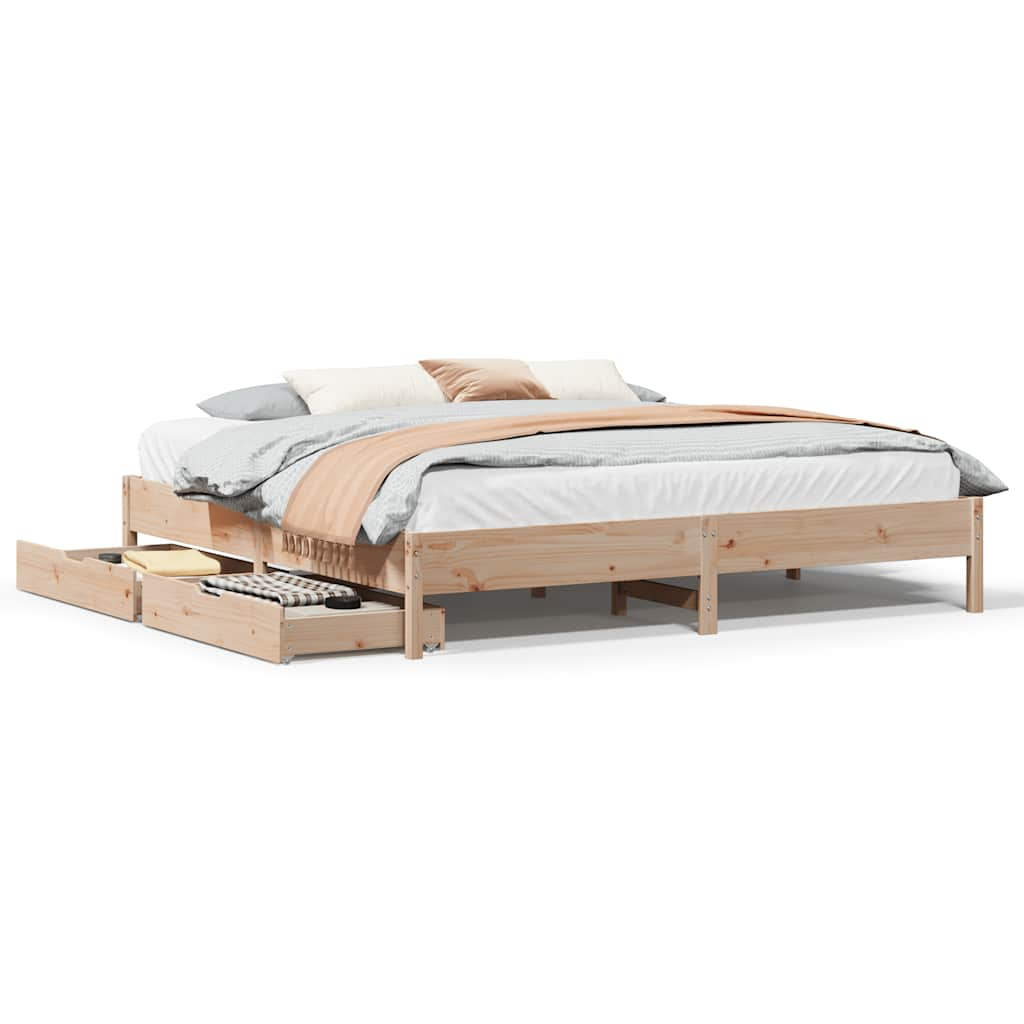 Cadre de lit sans matelas 200x200 cm bois massif de pin