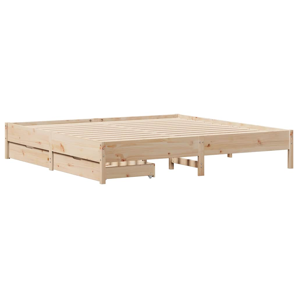 Cadre de lit sans matelas 200x200 cm bois massif de pin