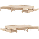 Cadre de lit sans matelas 200x200 cm bois massif de pin