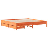 Cadre de lit sans matelas cire marron 200x200cm bois pin massif