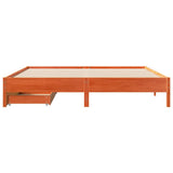 Cadre de lit sans matelas cire marron 200x200cm bois pin massif